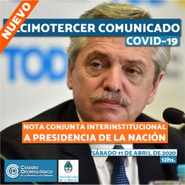 Decimotercer Comunicado COVID-19