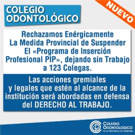 Suspensión del Programa de Inserción Profesional (PIP)