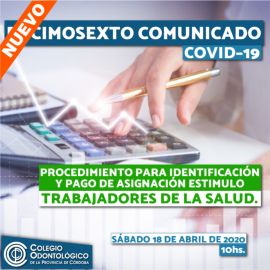 Decimosexto Comunicado COVID-19