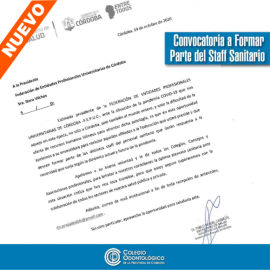 Convocatoria a formar parte del Staff Sanitario del Ministerio de Salud de la Provincia de Córdoba
