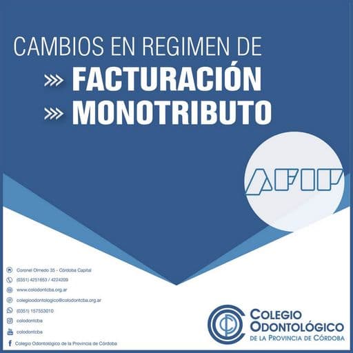 Cambios en el regimen de facturación y monotributo de AFIP